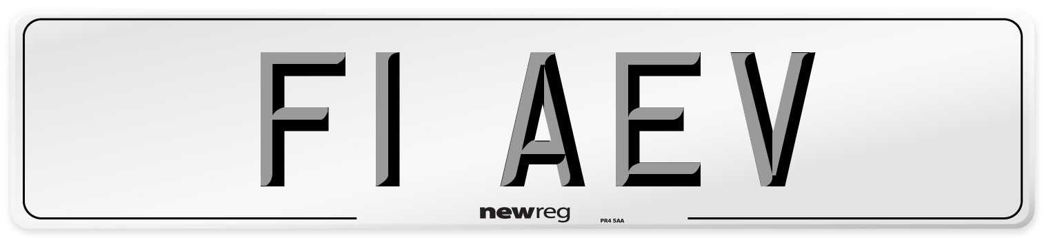 F1 AEV Number Plate from New Reg